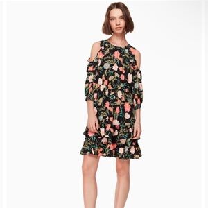 NWOT Kate Spade floral cold shoulder ruffle dress